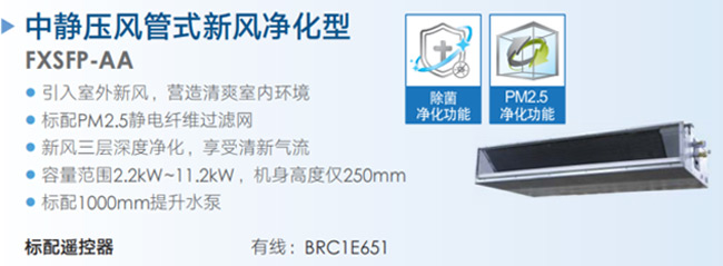 中静压风管式新风净化型FXSFP-AA详情